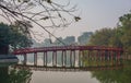 The Huc Bridge, In Hanoi.